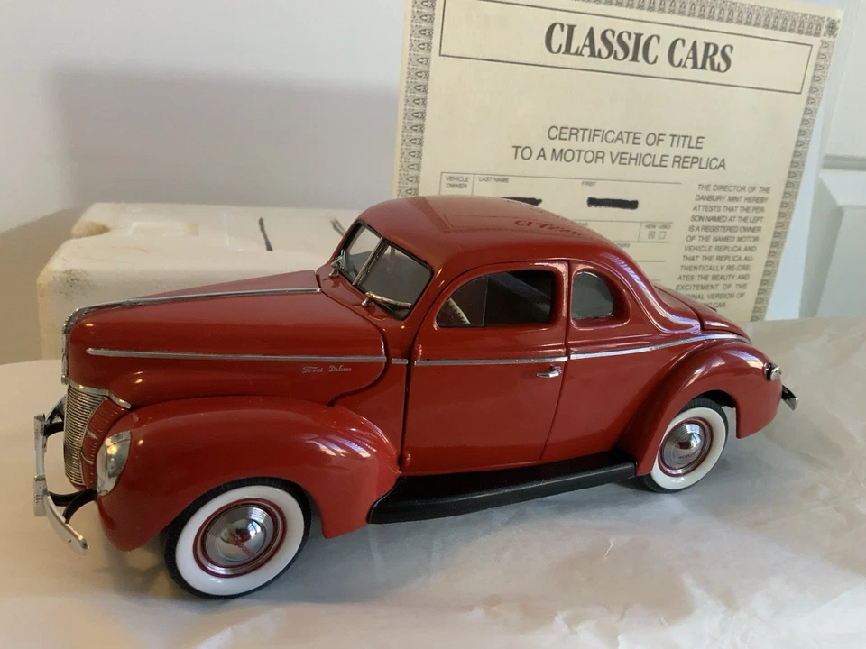 1940 Ford Deluxe Coupe, Danbury Mint, Orig Box, Cert Title Replica, See Descript - Image 1 of 4