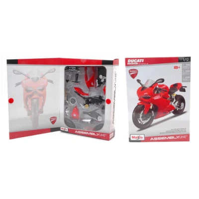 DUCATI 1199 PANIGALE RED KIT 1:12 Maisto Kit Moto Modellino Nuovo - Immagine 1 di 3