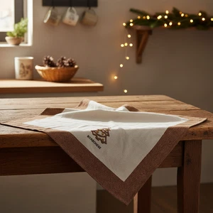 BORBONESE XMAS Brown Fir Christmas Tea Towel 50x70 cm - Picture 1 of 2