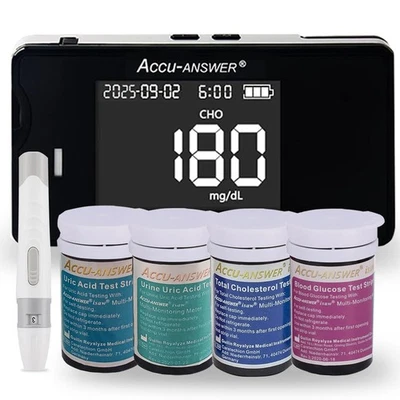 Uric Acid Meter Gout Test Strips Lancet BG Total Cholesterol Urine Uric Acid Kit - Image 1 of 4