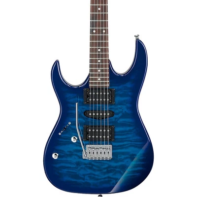 Guitarra elétrica Ibanez GRX70QAL canhoto transparente azul burst - Imagem 1 de 4