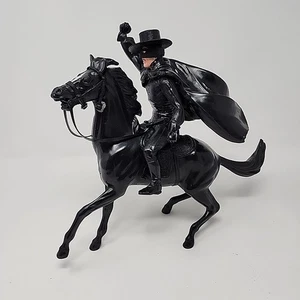Vintage Marx Zorro Figure with Tornado Horse Black Toy 1950-60s with Accessories - Picture 1 of 15