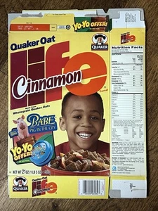 Quaker Cinnamon Life 1998 caja de cereales de vainilla - oferta de yoyo Babe Pig In The City - Imagen 1 de 2