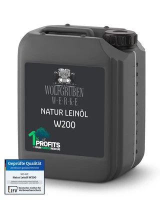 WO-WE Leinöl Natur Pflegeöl Holzschutz Holzpflegeöl Holzöl Kaltgepresst W200 - 10L