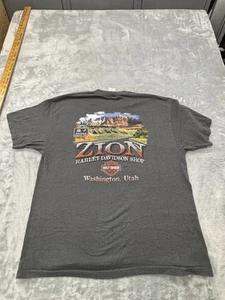 Harley-Davidson Brand T-Shirt Mens XL Vtg Zion Washington Utah  Front Is Fading - Picture 1 of 10