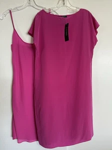 RALPH LAUREN Fuscia Pink Slip Dress with Slip NWT Size 10 Runs Small - Picture 1 of 7