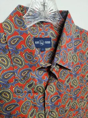 ALAN FLUSSER  Paisley Cotton Dress Shirt Lrg  NWOT! 24x31.5 - Image 1 of 4