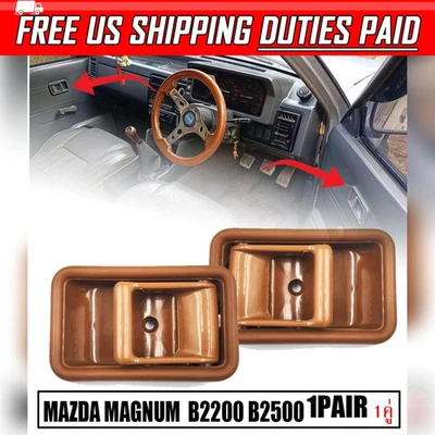 Maçaneta interna da porta marrom LR para Mazda B2000 B2200 B2600 Pickup 1985-98 - Imagem 1 de 4