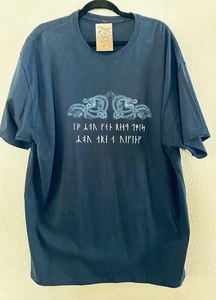 Wikinger Design Blau XXL Baumwolle Neu Mit Etikett Hanes T-Shirt Swedish Scandia - Bild 1 von 3