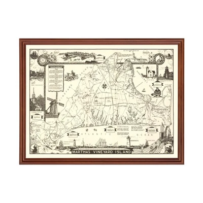 Mapa antiguo de Martha's Vineyard, MA 1935 - Vintage Martha's Vin Foto 1 de 4