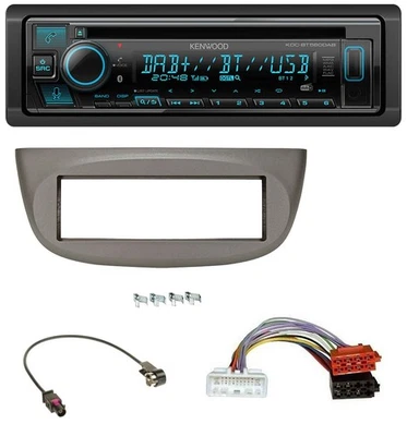 Kenwood Bluetooth DAB CD MP3 USB Autoradio für Renault Twingo ab 2015 beige-grau - Bild 1 von 4