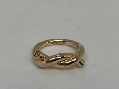 Boochier 18k Yellow & Rose Gold Ties Diamond Ring - Size 3 - Image 1 of 4