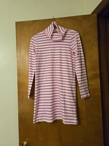 NWT Crewcuts Pink & White Striped Long Sleeved Turtleneck Knit Dress Size 12 - Picture 1 of 6