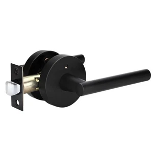 Matte Black Heavy Duty Door Handle Interior Privacy Door Lever Handle Bathroom - Picture 1 of 7