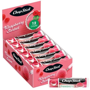 ChapStick Lip Moisturizer, Raspberry Sorbet, 12-Pack – Bulk Lip Balm, Lusciou... - Picture 1 of 7