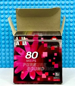 MD AXIA MD-PS RED PURE SOUND 80 BOX OF 5 BLANK MINI DISCS (5) (SEALED) - Picture 1 of 7