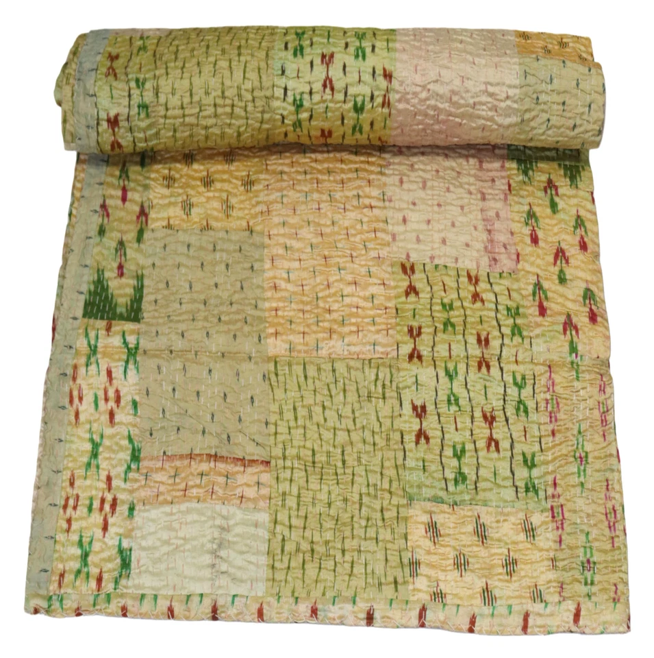 Indian Handmade Sila Patola Kantha Quilt, Kantha Gudri , Village woven - Image 1 of 1