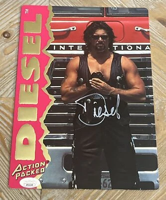 DIESEL 1995 ACTION PACKED WWF SIGNED AUTOGRAPHED JUMBO CARD #MM1 JSA CERTIFIED - Image 1 of 2