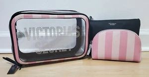 Nuevo con etiquetas Juego de 3 Piezas Maquillaje Cosmético Bolsas de Viaje Victorias Secret - Imagen 1 de 1