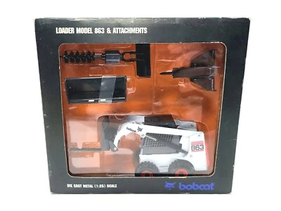 Bobcat 863 Skid-Steer Loader with Attachments - Wan Ho 1:25 Scale #6900569 New - Image 1 of 4
