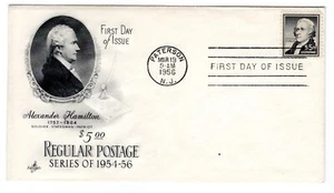 #1053 Hamilton Liberty $5 First Day Cover 1956 - Unaddressed Artcraft - Picture 1 of 2