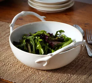 Pottery Barn Antler Handled Serving Bowl NWT - Picture 1 of 1