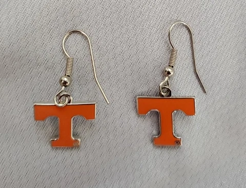 University of Tennessee Volunteers NCAA Power "T" Logo Dangly Earrings By Aminco Cover