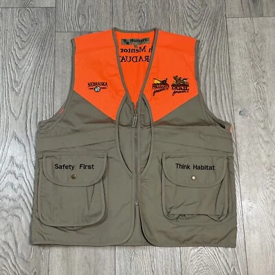 Hunter's Advantage Hunting Vest Mens Size L Orange & Tan with Pockets Nebraska - Image 1 of 4