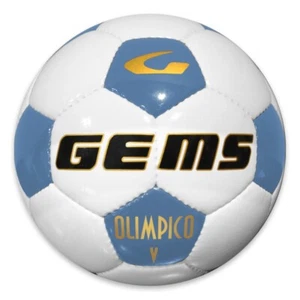 Pallone Calcio Gems Olimpico Misura 4 E 5 Colori Bianco Celeste E Bianco Giallo - Foto 1 di 9