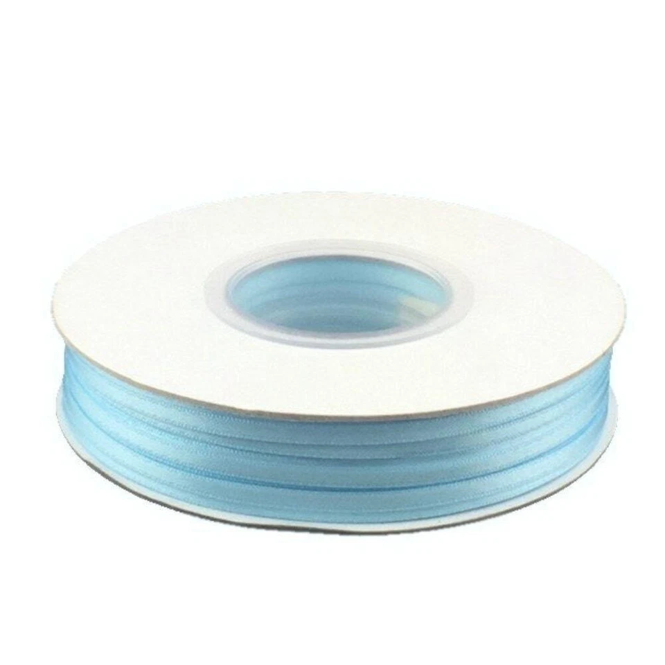 Narrow Blue Ribbon | Light Blue Satin Ribbon - 1/8in. - Double Faced - 100 Yds - Image 1 of 1