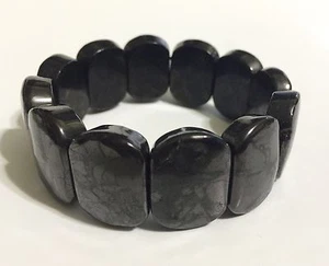 Shungite Bracelet Elite Shungite Oval Bracelet Stretchy Noble Protect Reiki Heal - Picture 1 of 7
