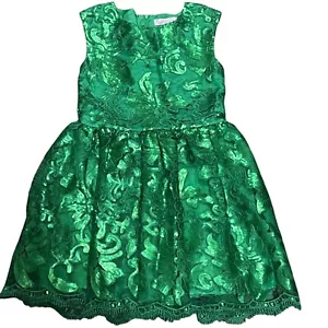 Halabaloo Mädchen grün Pailletten Spitze Urlaub elegantes Kleid Größe 10 - Bild 1 von 8