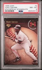 TONY GWYNN 1996 Leaf Statistical Standouts #2 PSA 8 NM-MT