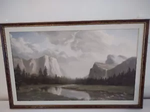 Vintage SIERRA SUNRISE Künstler D Massaroni gerahmte Landschaft 1989 Kunstgalerie - Bild 1 von 11