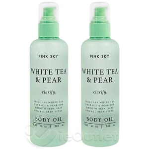 (2-PACK) Pink Sky TÉ BLANCO Y PERA Clarify Hidratante Todo el Cuerpo Aceite - 8.11 OZ - Imagen 1 de 2