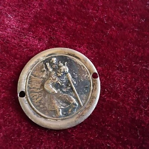 Antike Christopherus Silber Plakette , Autoplakette 835 silver, 12gr. - Picture 1 of 4