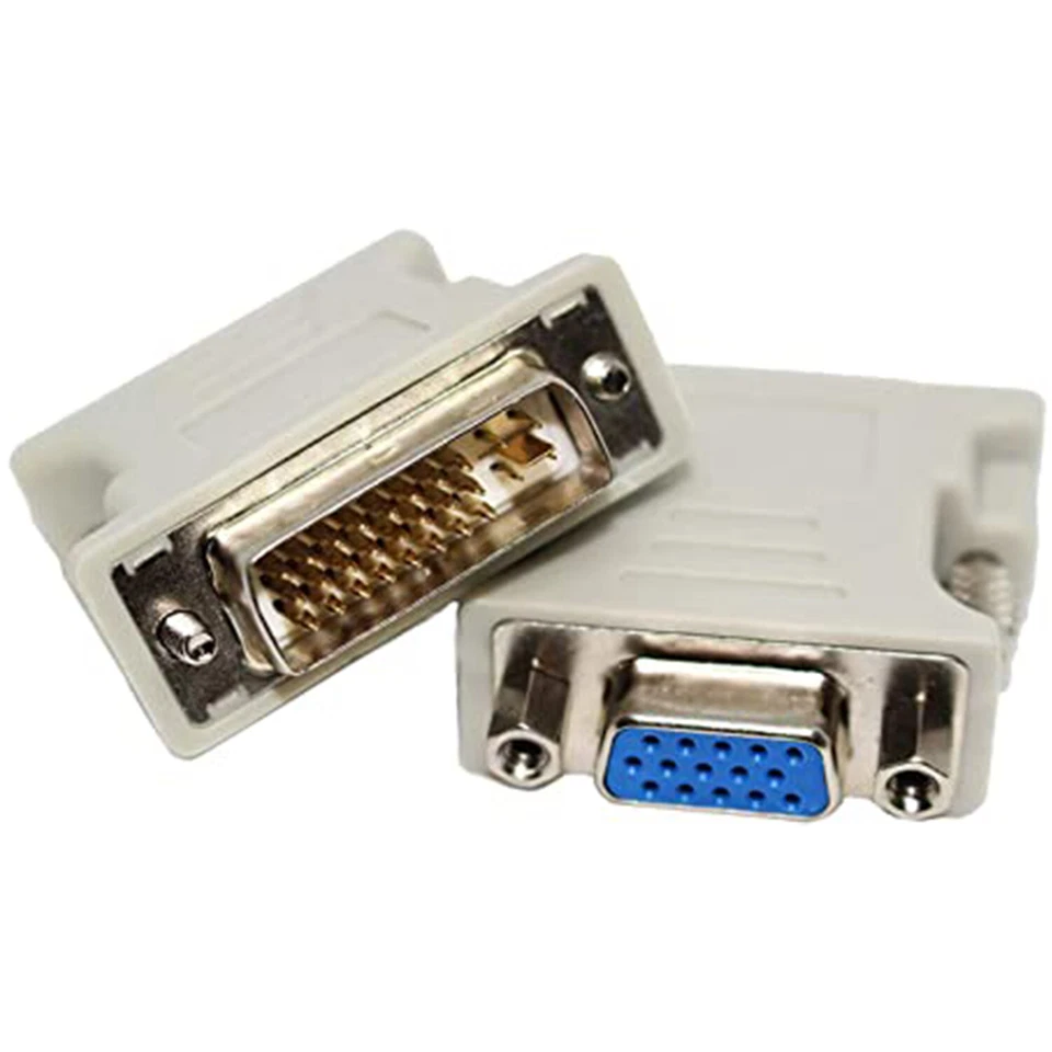 ADATTATORE DVI-I 24+5 PIN MASCHIO A VGA FEMMINA 15 PIN CONVERTITORE ADAPTER - Immagine 1 di 1