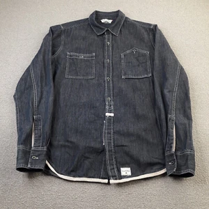 Billabong Mens Shirt Medium Blue Denim Long Sleeve Button Up Collared Adult Top - Picture 1 of 10