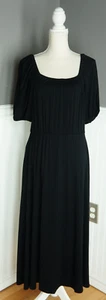 Karen Kane S Black Cocktail Midi Party Fit & Flare Puff Sleeve Dress Made USA - Picture 1 of 4