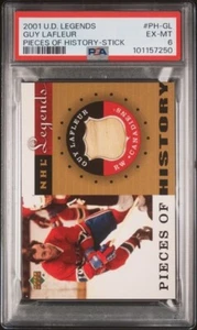 2001 U.D. NHL LEGENDS PIECES OF HISTORY STICK - GUY LAFLEUR – PSA 6 -HOF- POP 1 - Picture 1 of 2