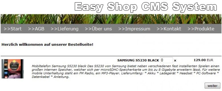 Easy Shop CMS System - PHP-Script - Bild 1 von 1