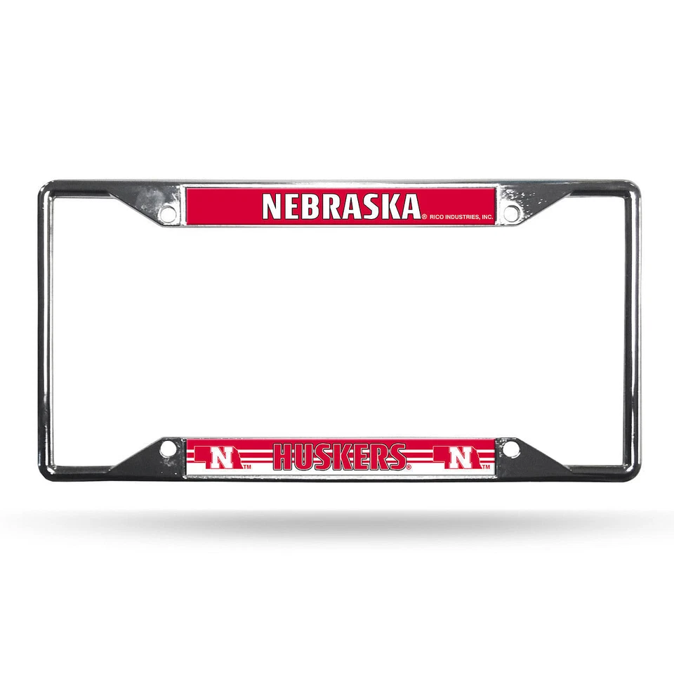 Nebraska Cornhuskers License Plate Frame Chrome EZ View - Image 1 of 1