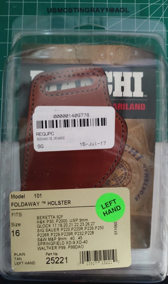 NEW Bianchi MDL 101 LH Foldaway Holster TAN 25221 BERETTA H&K GLK S&W NEW - Image 1 of 1