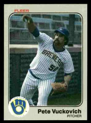 1983 Fleer Pete Vuckovich #49 - Milwaukee Brewers - Image 1 of 2