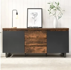 Sydney Large Sideboard With 2 Door 3 Drawer In Rustic Oak - Picture 1 of 9
