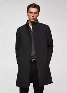 Zara Man Men's Size XXL Black Zip/Button Front Jacket Overcoat Polyester EUC - Picture 1 of 16