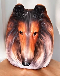 Vintage Inarco Collie Lassie Dog Head Ceramic Planter - Picture 1 of 10