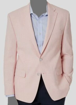 Abrigo deportivo Club Room para hombre rosa liso ajuste clásico traje chaqueta talla 42S Foto 1 de 2