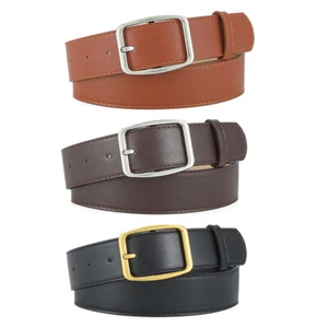 Lady Solid Color Square Buckle Faux Leather Belt Corset Jeans Pants Waistband - Picture 1 of 8