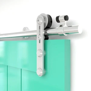 4-16FT Stainless Steel Sliding Barn Door Hardware Closet Track Kit for Wood Door - Picture 1 of 289